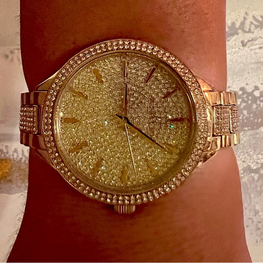 Michael Kors Rose Gold Crystal Pave Watch